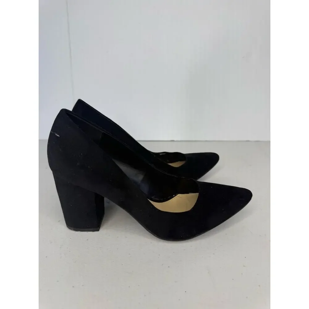 Rampage Womens Black Faux Suede Pointed Toe Dress Pumps Heels W Size 8